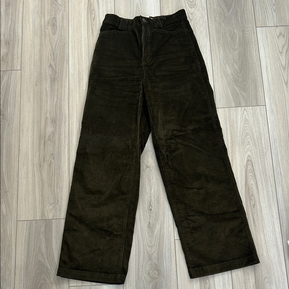 MADEWELL | Corduroy Wide Leg Pant Olive Green